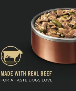 Purina Pro Plan Savor Adult Seared Beef, Green Beans & Brown Rice Entree in Gravy Canned Dog Food -Elanco Sales 67585 PT8. SY630 V1638307589
