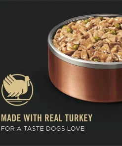Purina Pro Plan Adult Shredded Turkey, Peas & Brown Rice Entree in Gravy Canned Dog Food -Elanco Sales 67635 PT8. SY630 V1638307589