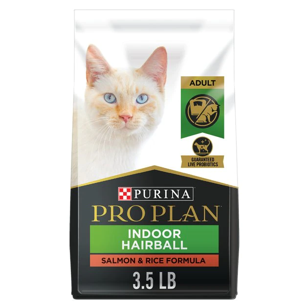 Purina Pro Plan Adult Indoor Hairball Management Salmon & Rice Formula Dry Cat Food 1 Purina Pro Plan Adult Indoor Hairball Management Salmon & Rice Formula Dry Cat Food