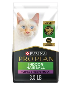Purina Pro Plan Adult Indoor Hairball Management Turkey & Rice Formula Dry Cat Food