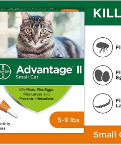 Advantage II Flea Spot Treatment for Cats, 5-9 lbs, & Ferrets -Elanco Sales 73937 PT2. SY630 V1612448489