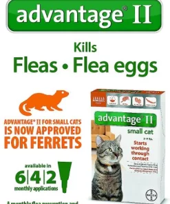 Advantage II Flea Spot Treatment for Cats, 5-9 lbs, & Ferrets -Elanco Sales 73937 PT4. SY630 V1612448778
