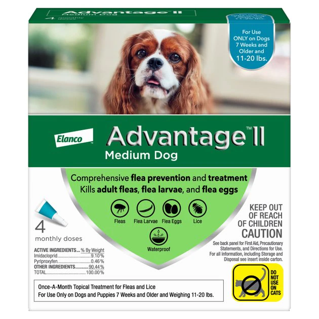 Advantage II Flea Spot Treatment for Dogs, 11-20 lbs 1 Advantage II Flea Spot Treatment for Dogs, 11-20 lbs