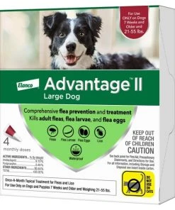 Advantage II Flea Treatment for Dogs, 21-55 lbs -Elanco Sales 74391 PT3. SY630 V1648518984