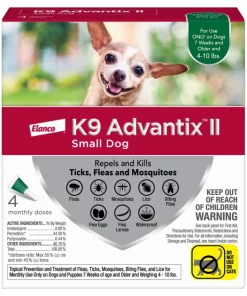 K9 Advantix II Flea & Tick Spot Treatment for Dogs, 4-10 lbs