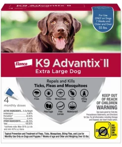 K9 Advantix II Flea & Tick Spot Treatment for Dogs, over 55 lbs