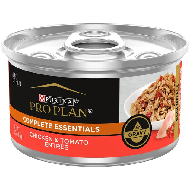 Purina Pro Plan Adult Chicken & Tomato Entree in Gravy Canned Cat Food 1 Purina Pro Plan Adult Chicken & Tomato Entree in Gravy Canned Cat Food