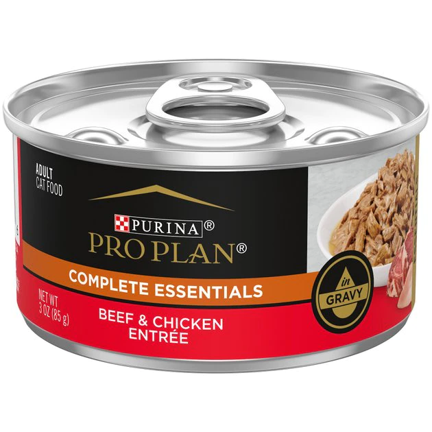 Purina Pro Plan Beef & Chicken Entree in Gravy Canned Cat Food 1 Purina Pro Plan Beef & Chicken Entree in Gravy Canned Cat Food